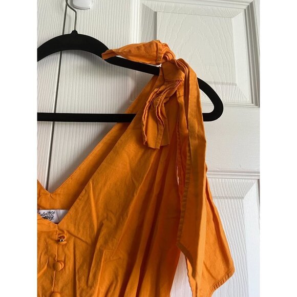 Color Me Courtney Louise Orange Stripe Tie Shoulder Maxi Dress Women's Size 0 - Picture 6 of 11